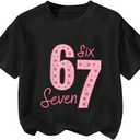 RoseSeek Girl's Star Number Graphic Tees Crew Neck Short Sleeve T Shirts Summer Streetwear Tops 11Y