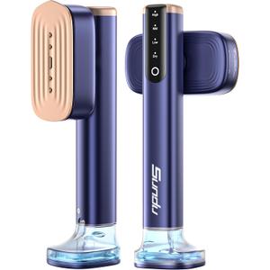 Travel Steamer for Clothes with 180 ml Water Tanks,15s Fast Heat-up,24 g/min Strong Steam Performance, Portable Garment Steamer with Touch Control, LED Display, Steam Iron(Blue Gold)