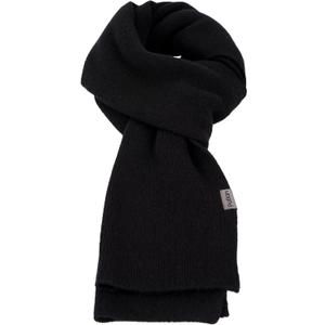 PuTian 100% Merino Wool Scarf for Men & Women Soft Warm Breathable Everyday Knitted Neck Wear (Black), 
13’’x71’’
