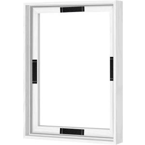 Abtgt 12x16 Canvas Floating Frame with 0.9" Deep, White Floater Frame for Canvas Paintings with Adhesive, Vertical or Horizontal Wall Art frame for Prints Oil Painting Diamond Decor, 1 Pack.