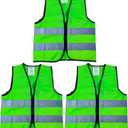 SIFE Kids Safety Vest for Children 3-12Y,w/3M Compatible Tech,6 Colors - Mesh & Knit (Green, XS)