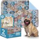 Washable Pee Pads for Dogs, 2 Pack Washable Puppy Pads 40"x26", Reusable Waterproof Large Dog Bed Pad, Super Absorbent & Leakproof Reusable Pee Pad for Whelping Trainging and Nursing Supplies (Persia Nebula)