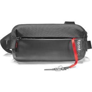 tomtoc Compact EDC Sling Bag, Chest Shoulder Crossbody Sling Daypack for Men Women, Water-resistant Lightweight Everyday Carry Casual Pack for Nintendo Switch 2, Tactical, Travel, Work, Gym, Sport (S(Fits iPad Mini), Black)