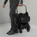Jeep Altitude Compact Travel Stroller by Delta Children Greenguard Gold, Easy One Hand Fold, Lightweight, Extendable Canopy with Peek-a-Boo Window, Reclining Seat, 4 Wheel Suspension, Black
