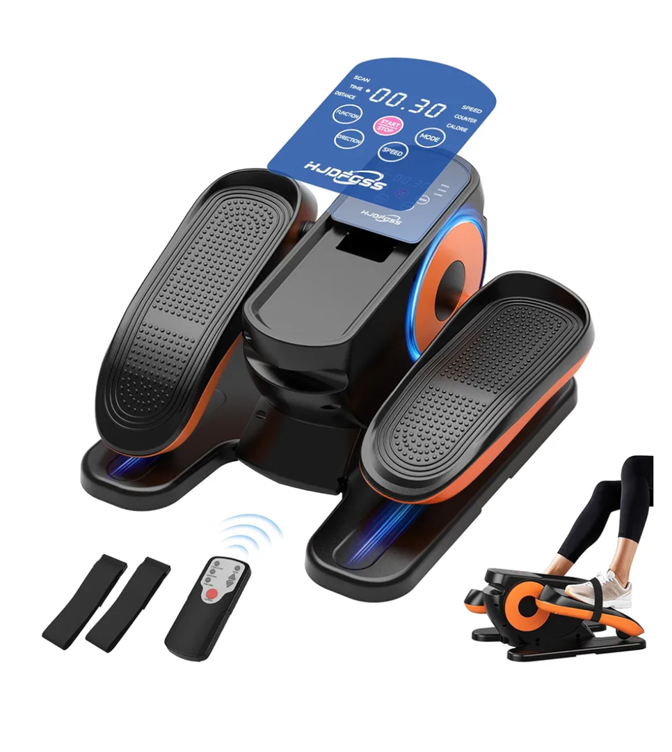 Under Desk Elliptical Machine, Ellipse Leg Exerciser as Seen on Tv for Seniors Adults with 12 Adjustable Speed, Quiet & Portable Seated Pedal Exerciser with Remote Control & Non-Slip Foot Straps