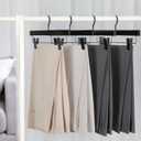 TOPIA HANGER Black Wooden Pants Hangers, Wood Skirt Hangers with Clips, Deluxe Jeans Hanger with 360 Swivel Anti-Rust Flat Hook, Smooth Finish Wood Hangers for Slacks Trousers 20 Pack, CT03B