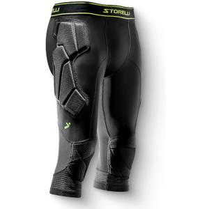 Storelli BodyShield 3/4 Goalkeeper Leggings 2, High-Impact Protection Sweat-Wicking, UV-Resistant Athletic Bottoms for Soccer, Youth Large