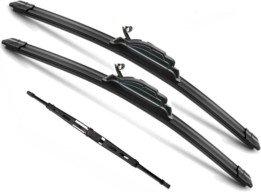3Pcs for Dodge Caliber Windshield Wiper Blades 2007 2008 2009 2010 2011 2012 Dodge Caliber, Original Equipment Automotive Replacement Windshield Wiper Blades - 24"/17"/11" (Set of 3) U/J HOOK