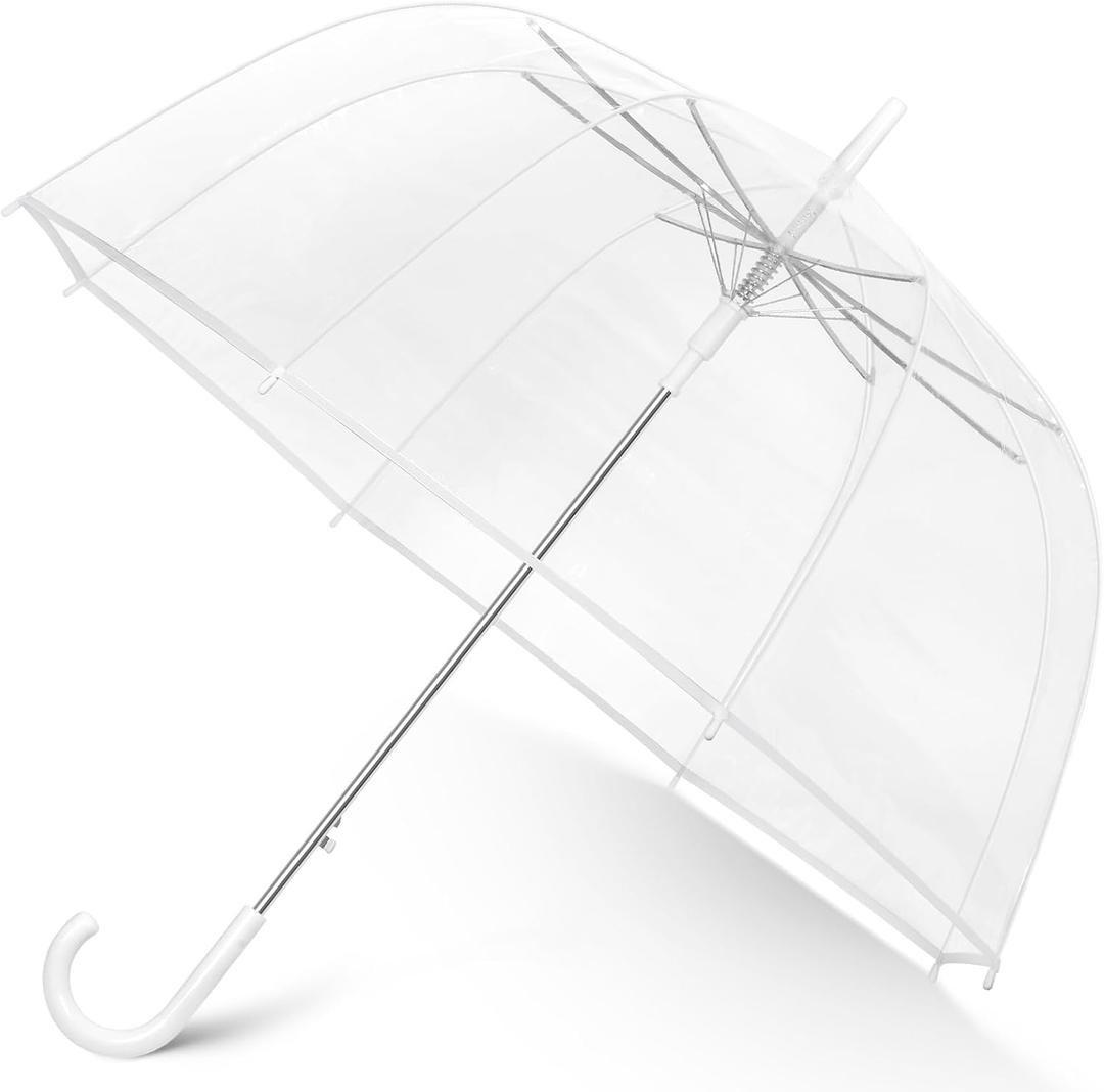 52 inch Large Canopy Clear Bubble Umbrellas, High-Visibility Transparent Dome Coverage Rain Umbrella, Windproof Clears Dome Umbrella for Weddings Prom Graduation Photography and Outdoor Events