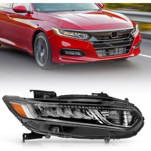 Huray Right Headlight for Honda Accord 2018 2019 2020 [OE:33100-TVA-A01] Front Head Lamp Replacement Passenger Side
