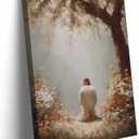Jesus Praying Canvas Wall Art Christian Religious Decor 16 x 24Inch