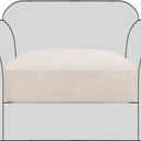 H.VERSAILTEX Stretch Couch Cushion Covers Individual Seat Sofa Chair Slipcovers Cushion Protector Cover Featuring Jacquard Textured Twill Fabric(1 Cushion Chair Cover, Ivory)