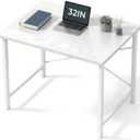 Sweetcrispy 32-Inch Small Computer Desk for Bedroom, White
