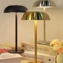 Portable Mushroom Table Lamp with 5200mAh Battery, 11'' Cordless LED Night Light with Stepless Dimming, 3 Color Modes & Adjustable Height for Bedroom/Patio/Bar Decor/Coffee Shop Ambiance (Silver-tall)