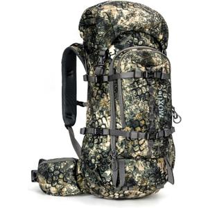 MOXULE Pro 2400 Camo Frame Backpack - Meat Hauler Pack with Rain Cover, 40L