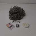 Topcosplay 5pcs Set Old Lady Wig and Accessories Short Curly Grey Granny Costume Wig Grandma Wig Halloween Party Wigs