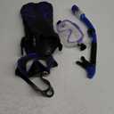 Snorkeling Gear for Adults Men Women,4 in 1 Snorkel Set with Panoramic View Diving Mask Anti-Fog Anti-Leak,Dry Top Snorkel,Fins and Travel Bag for Swimming,Snorkeling and Travel Diving (BLUE)