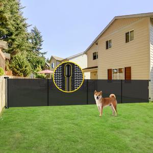 Reinforced 42 Tall x 200 Extra Wide Retractable Baby Gates, Extra Long Pet Gate with Support Rods, Outdoor Dog Gate for Wide Openings Large Baby Gates for Dogs Outdoor Gates for Decks, Black