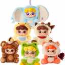 Baby Three Q.Kid Plush Blind Box，Animal Preschool Series Plush Toy Keychain & Bag Charm Collectible Cut Birthday Gifts for Girl 1PC (1 of 7 Possible Styles) 7 in