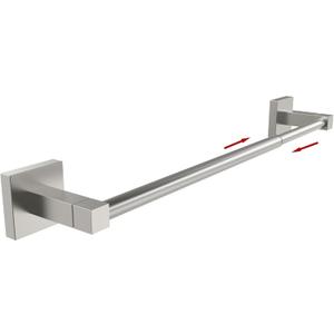 RUACQ Adjustable Towel Bar 13.8 to 24 inch, Square Base Single Towel Racks for Bathroom, Stainless Steel Towel Holder Wall Mounted, Sturdy and Rustproof(Brushed Nickel)