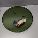 Clear Acrylic Side Table, Round End Table Nightstand Bedside Table Small Circle with Tray for Living Room Bedroom Office Small Space (Green)