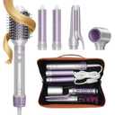 5 in 1 Hot Air Styler- Blowout Brush Hair Dryer Set for Salon Blowouts, Smooth Curls, Volumizing and Straightening, Professional Hair Styler Set, Anti-Frizz, Compact Design with Travel Bag