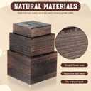 6 Pcs Vintage Brown Square Wooden Cake Stands, Rustic Wood Cake and Cupcake Stands, Table Wooden Stackable Display Stand Box for Catering Dessert Collectibles Jewelry Figures Show