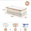 Under Bed Storage Containers, Stackable Beige Closet Organizers and Storage Bins, Lightweight Storage Bags with Clear Window for Bedroom, Dorm