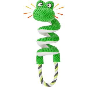 Letsmeet Interactive Squeaky Dog Toys with Pull Rope, Large Dog Tug of War Toy, Plush Puppy Chew Toys for Dental Health, Great for Small, Medium and Big Dogs (Green)