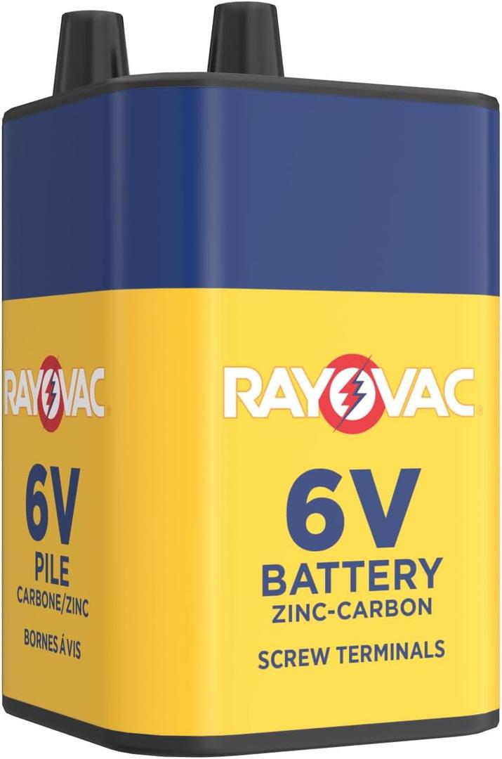 RAYOVAC Heavy Duty Lantern Battery, 6 Volt Screw Terminals, 945R4C