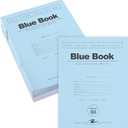 ROARING SPRING Exam Blue Books, 50 School Examination Booklets, 8.5" x 7", 6 Sheets/12 Pages, Wide-Ruled with Margin Student Testbook, Made in USA