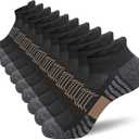 Men's Ankle Comfort Cushioned Anti-Blister Wicking Breathable Athletic Running Socks 5 Pairs