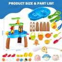 Water Table for Toddlers 3-5 Outdoor Toys for Kids Ages 4-8 3-Tier Kids Sand Water Tables with Fishing Game Set Activity Sensory Table Summer Gift Beach Outside Toys for Toddler Boys