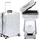 Veki Clear Suitcase Cover PVC Protector with Zip, Waterproof Transparent Luggage Cover Protective Bag, for Plastic Trolley Case Cover Protect Suitcases from Scratch for Travel Accessories
