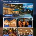 VIPAR Outdoor String Lights, 100FT 52 ST38 Bulbs Patio Lights Outdoor Waterproof, Shatterproof Vintage Edison LED Outside Hanging Light for Backyard, Porch, Garden, Deck, Bistro, 2700K Dimmable