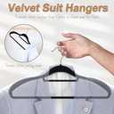6 Pack Velvet Suit Hangers for Men with 360 Rotating Hooks, Space-Saving Non-Slip Jacket Hangers for Dress, Pants, Shirts, Skirts, Ties (Black)
