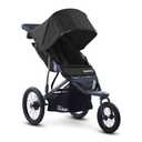 Joovy Zoom360 Ultralight Jogging Stroller Featuring High Child Seat, Shock-Absorbing Suspension, Extra-Large Air-Filled Tires, Parent Organizer, Air Pump, and Easy One-Hand Fold (Black), 54"L x 25"W x 46"H