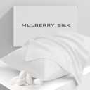 Cobnom Pure Mulberry Silk Pillowcases Set of 2, King Size with Zipper - Grade-6A 19 Momme, 600 Thread Count Soft Smooth Cooling, Hair and Skin Friendly (White, 20x36 Inch)