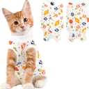 Cat Recovery Suit Female, Breathable Cat Onesie After Surgery Female for Abdominal Wounds or Skin Diseases, Surgery Recovery Suit Kitten Onesie After Spay Wear Anti Licking (Small, Candy)