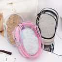 3 x Buminee Clear Display Pouch with Detachable Keychain, Waterproof Storage Case for Stuffed Dolls, Lipstick, Keychains & Charms, 7'' Tall Clear Organizer Bag for Figures/Accessories-White 1 Pack