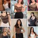 FeelinGirl V Neck Design Shapewear Bodysuit for Women Black Sleeveless Thong Body Shaper Tummy Control for Plus Size Women Black XL