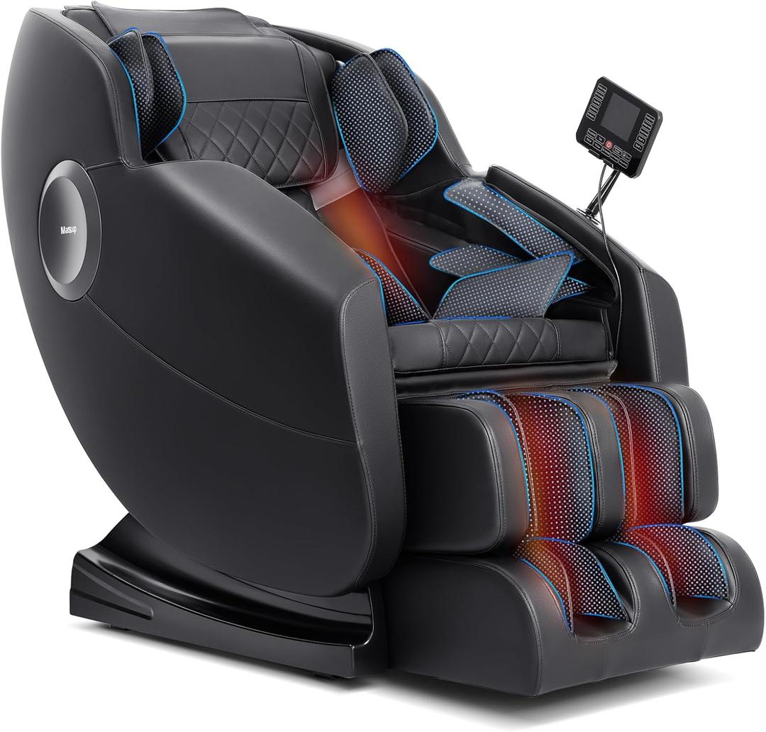 Massage Chair, Zero Gravity Full Body Massage Chair, Shiatsu Recliner with 14 Massage Points, Lumbar & Calf Heating, 20 Auto Modes, Spacious Massage Area, Bluetooth Speaker, Touch Screen Controller (Black)