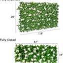 Expandable Faux Ivy Fence,Artificial Privacy Screen Decor for Outdoor Wall, Balcony and Patio, Single Sided Leaves (1,White Flower)