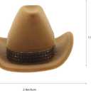 Veemoon 3pc Ring Storage Box Cowboy Hat Shape Jewelry Organizer Earrings Case Hat Flannel Storage Unique Design
