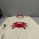 Women's Oversized Sweater Y2K Graphic Crab Print Crew Neck Knit Sweater Pullover, Size XXL