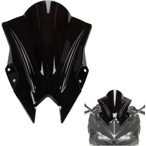 Windshield for NINJA500 SE 2024 2025 2026, PSLER Windscreen Double Bubble Wind Deflector Protector Fairing for NINJA500 SE Ninja 500 2024 2025 2026 (Black)
