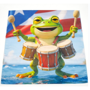 BlissYard House Flag 28x40 Inch Double Sided Patriotic Frog Garden Flag with Drums Design for Yard Banner Porch Outdoor Decor Summer Vertical Flags Independence Day Decorative Art Pack of 2