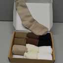 Women’s Cute Cotton Crew Socks Neutral Aesthetic Slouchy Boot Dress Socks Women Girls Granola Essentials 12 Pairs Set