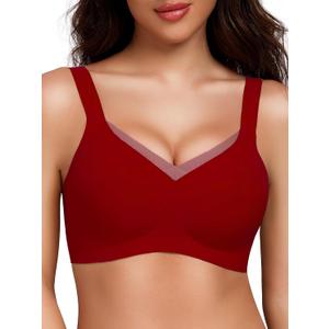 Gailife Crossover Bras for Women No Underwire Wireless Bralettes Seamless Supportive T Shirt Everyday Bras (Small, Wine)