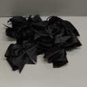 16PCS 8" Large Cheer Hair Bows Ponytail Holder Elastic Band Handmade for Cheerleading Teen Girls College Sports, Black